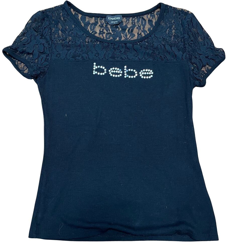 Vintage Y2K Bebe Black T shirt